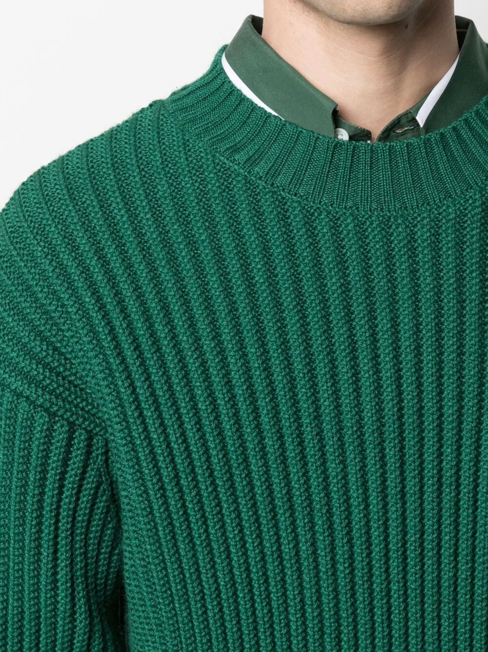 ribbed-knit virgin wool jumper - 5