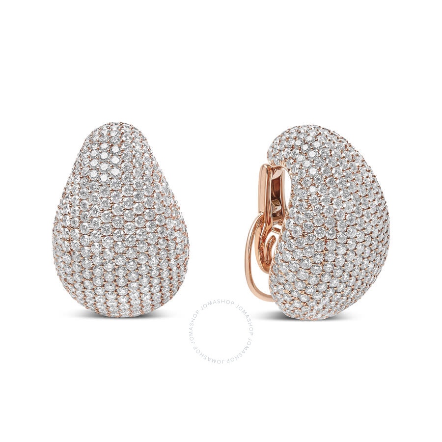 Haus Of Brilliance - Haus of Brilliance 18K Rose Gold 13 1/5 Cttw Micro-Pave Diamond Sculptural Design Statement Stud Ear - 1