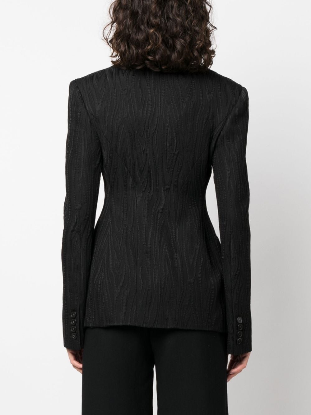 jacquard single-breasted blazer - 4