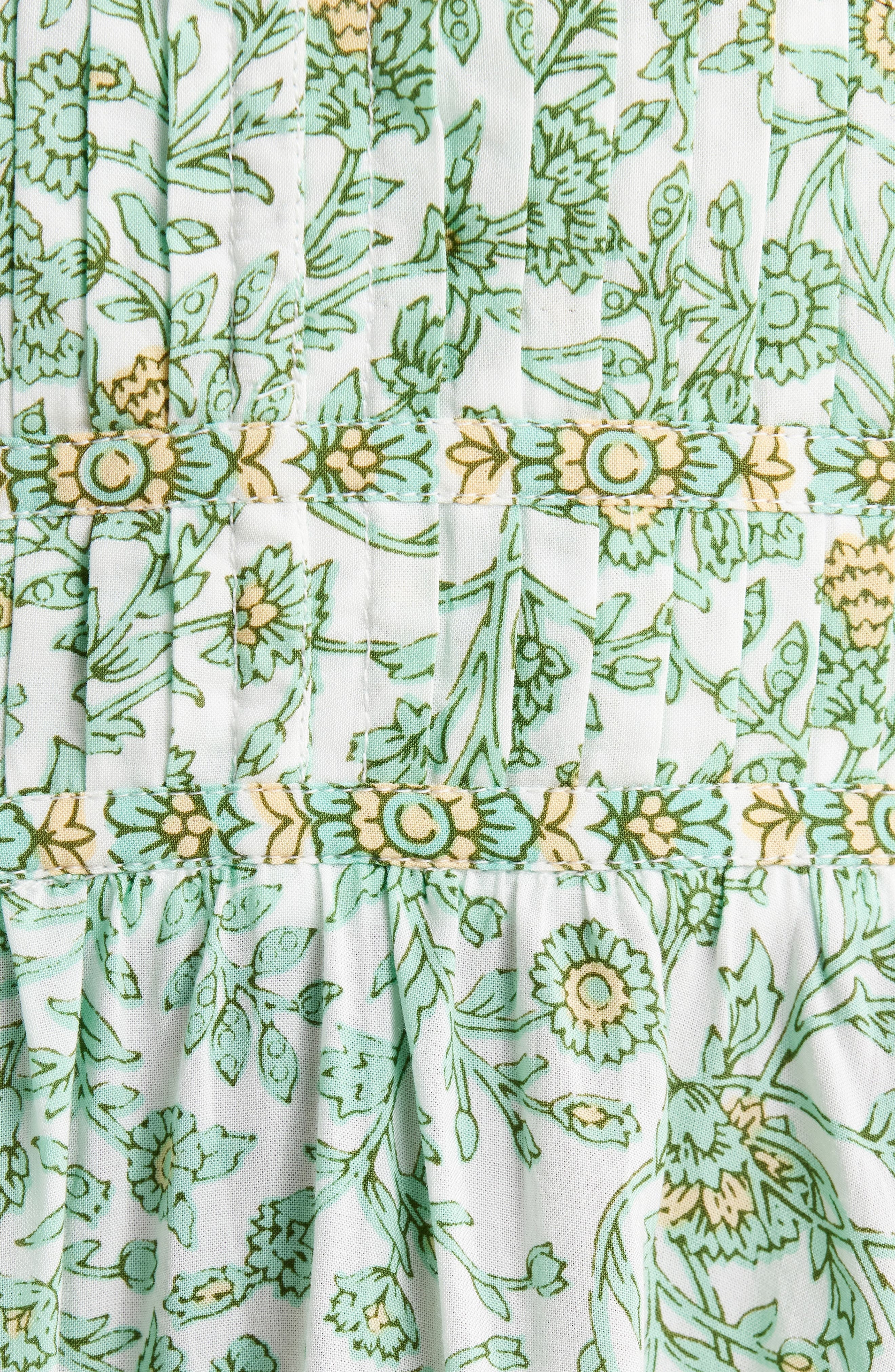 Poupette St Barth Ciao Print Pleated Cover-Up Minidress in Green Lazuli at Nordstrom - 5