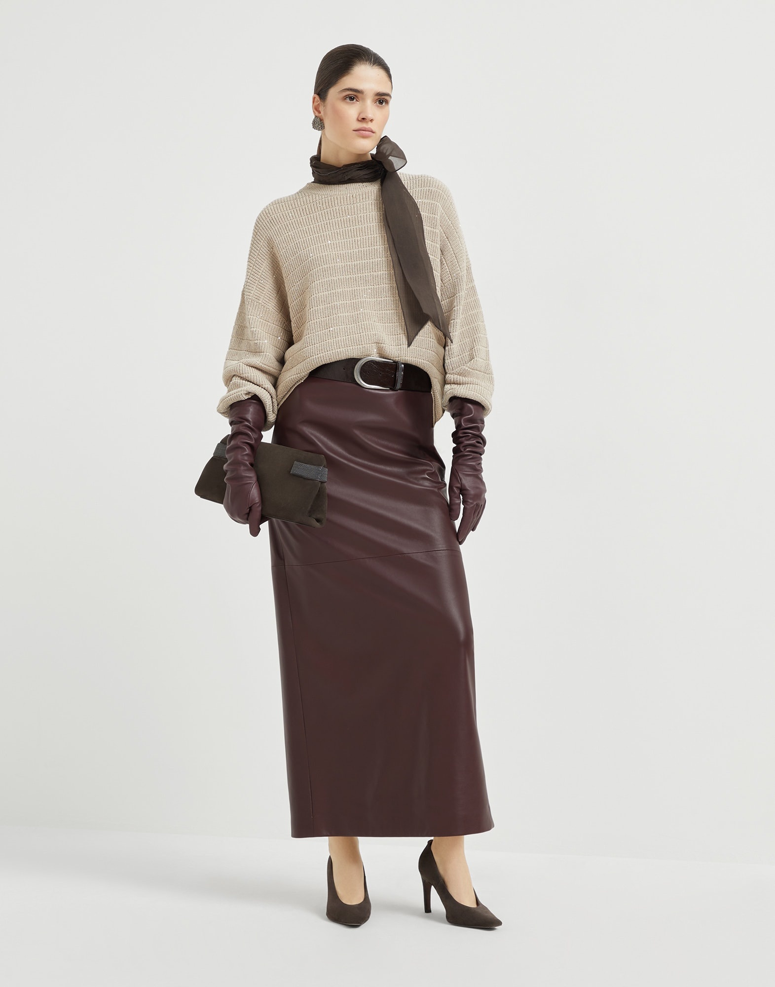 Textured half English rib sweater in cotton Diamond yarn - 5
