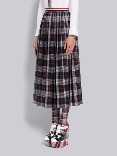 Thom Browne Hairline Check Calf Length Pleated Skirt outlook
