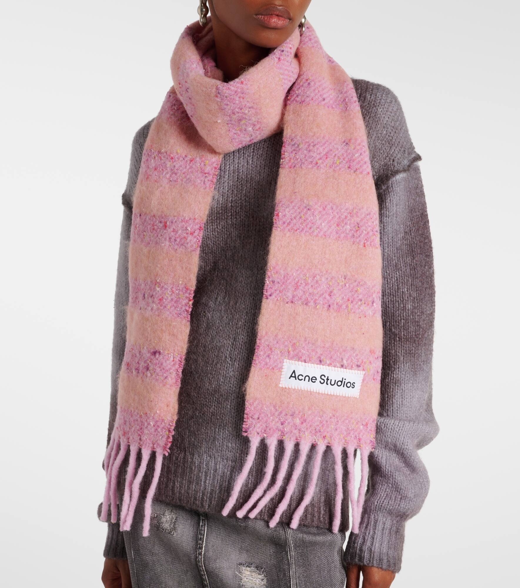 Striped wool-blend scarf - 3