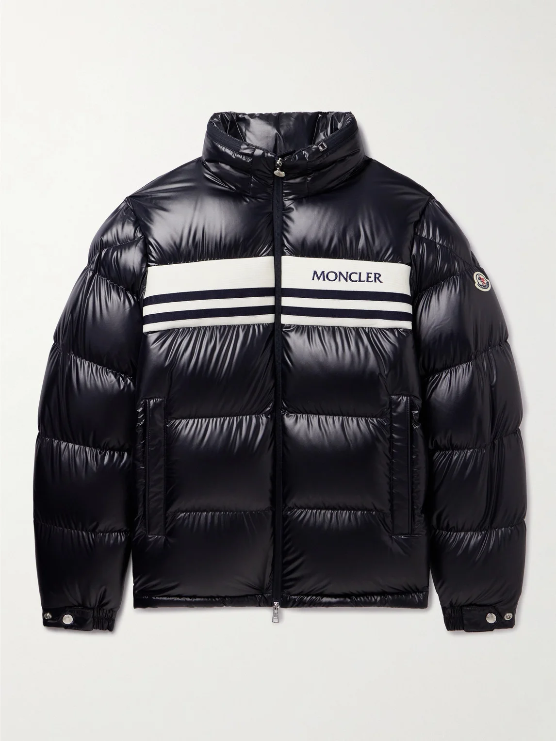 Skarsting Quilted Shell and Logo-Embroidered Jacquard-Knit Down Jacket - 1