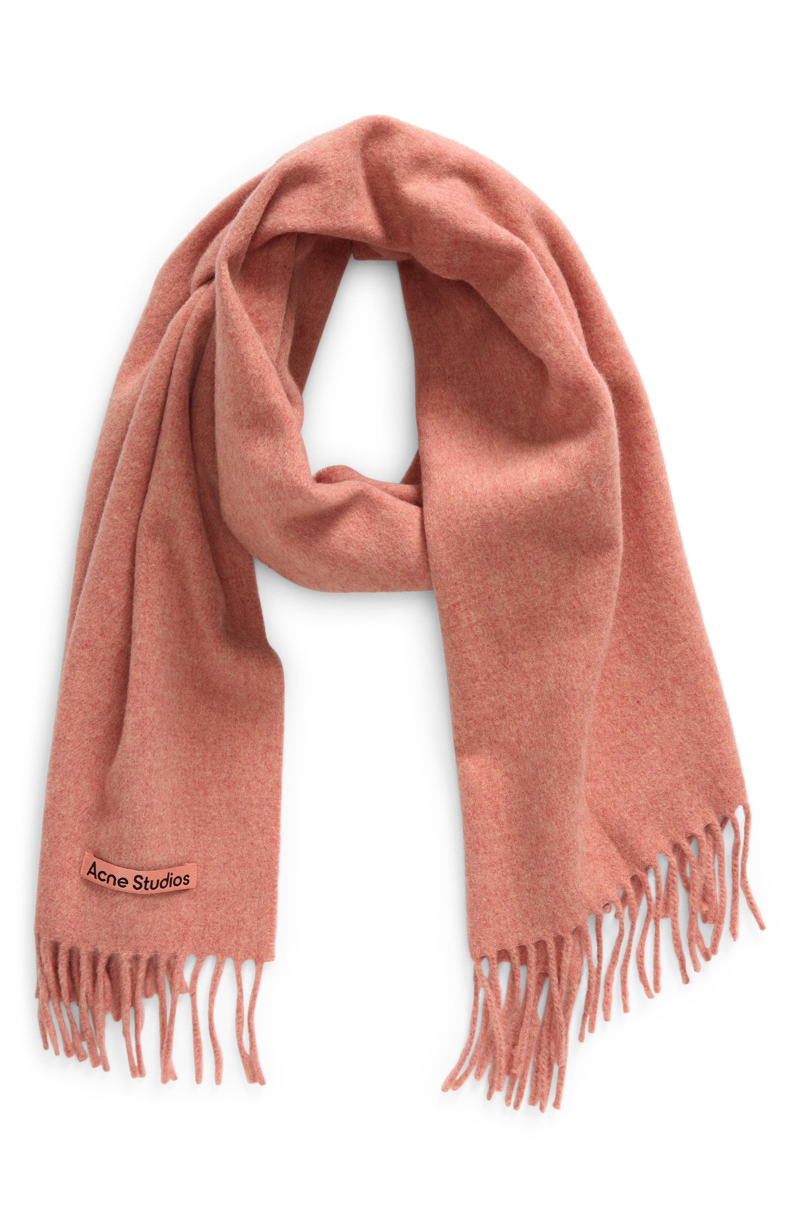 Acne Studios Fringe Wool Scarf in Rose Melange at Nordstrom - 3