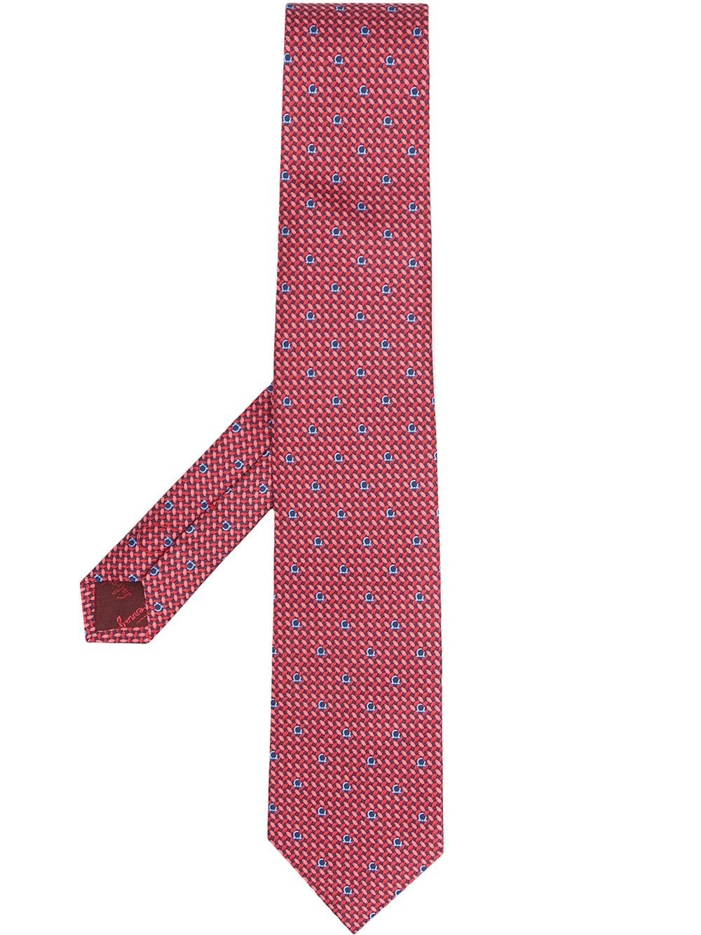 Gancini motif pointed-tip tie - 1