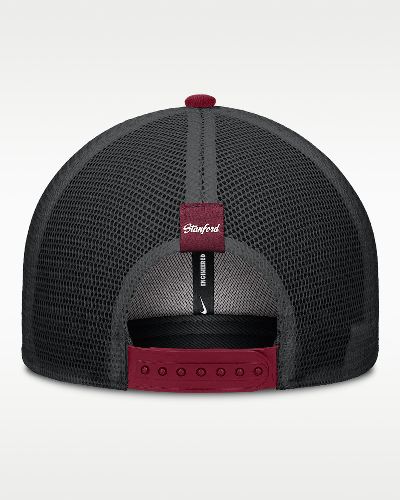 Nike Stanford Legacy Arch Rise Men's Nike Dri-FIT College Trucker Adjustable Hat outlook