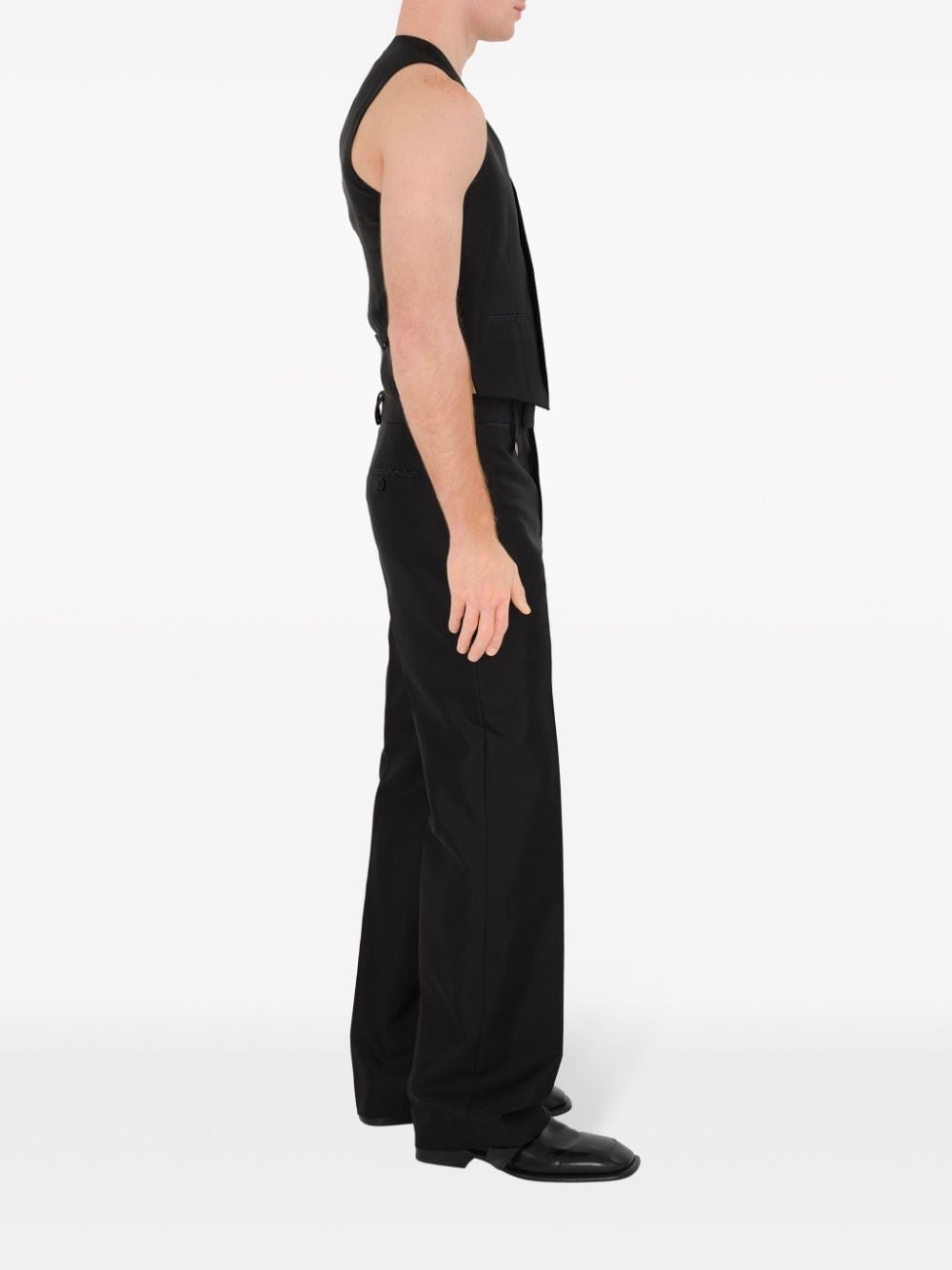 wool-silk blend waistcoat - 3