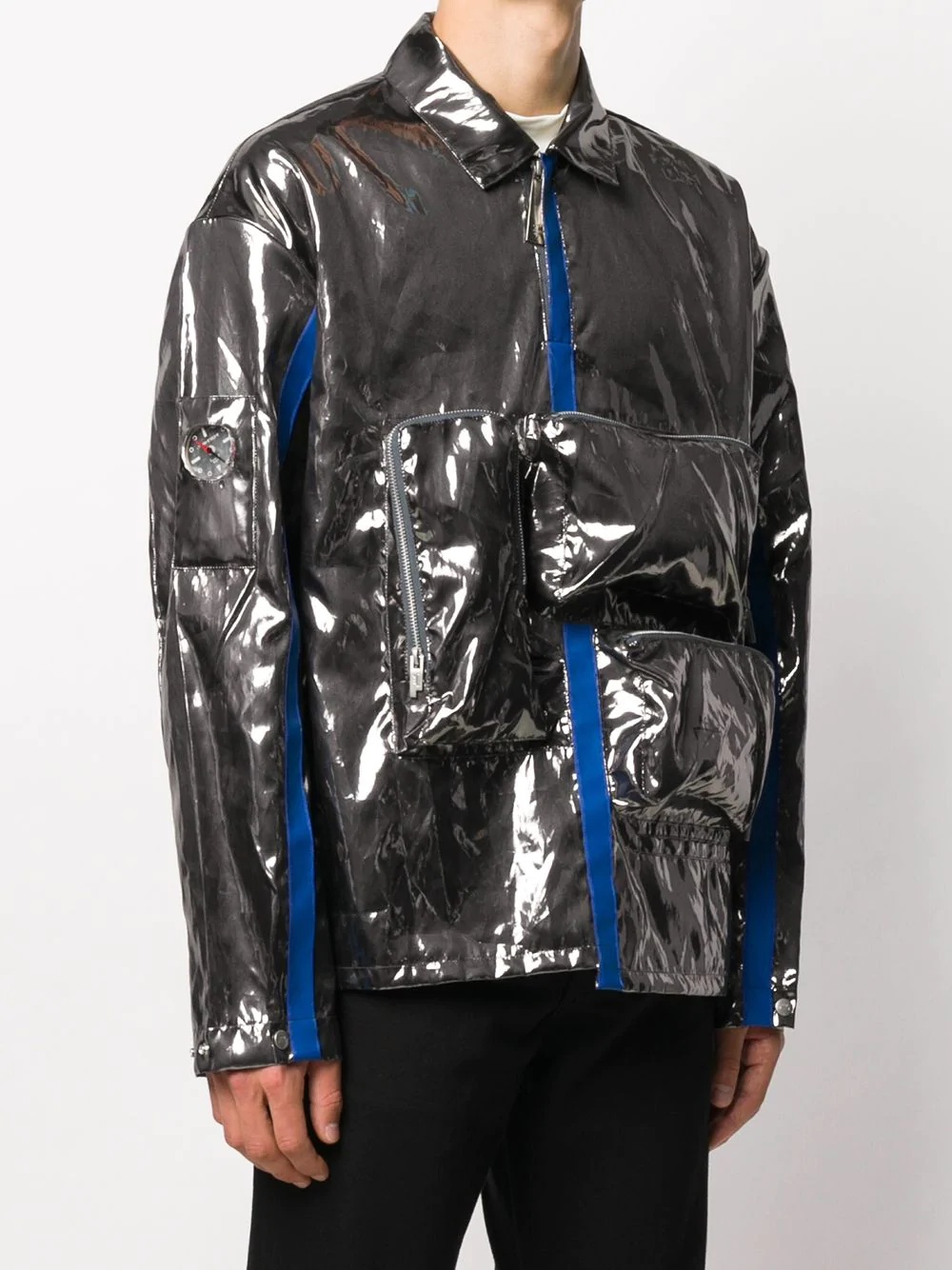 metallic multi-zip pocket jacket - 3