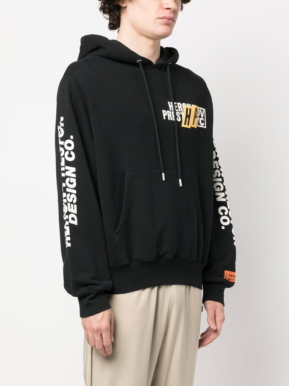 logo-print drawstring hoodie - 3