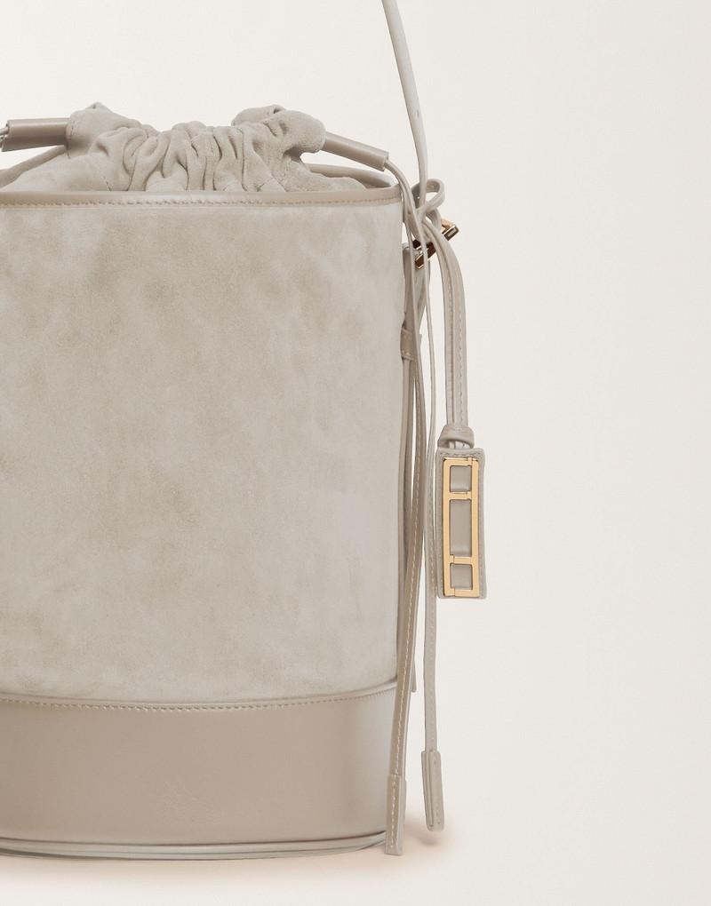 Suede and leather bucket bag 4
