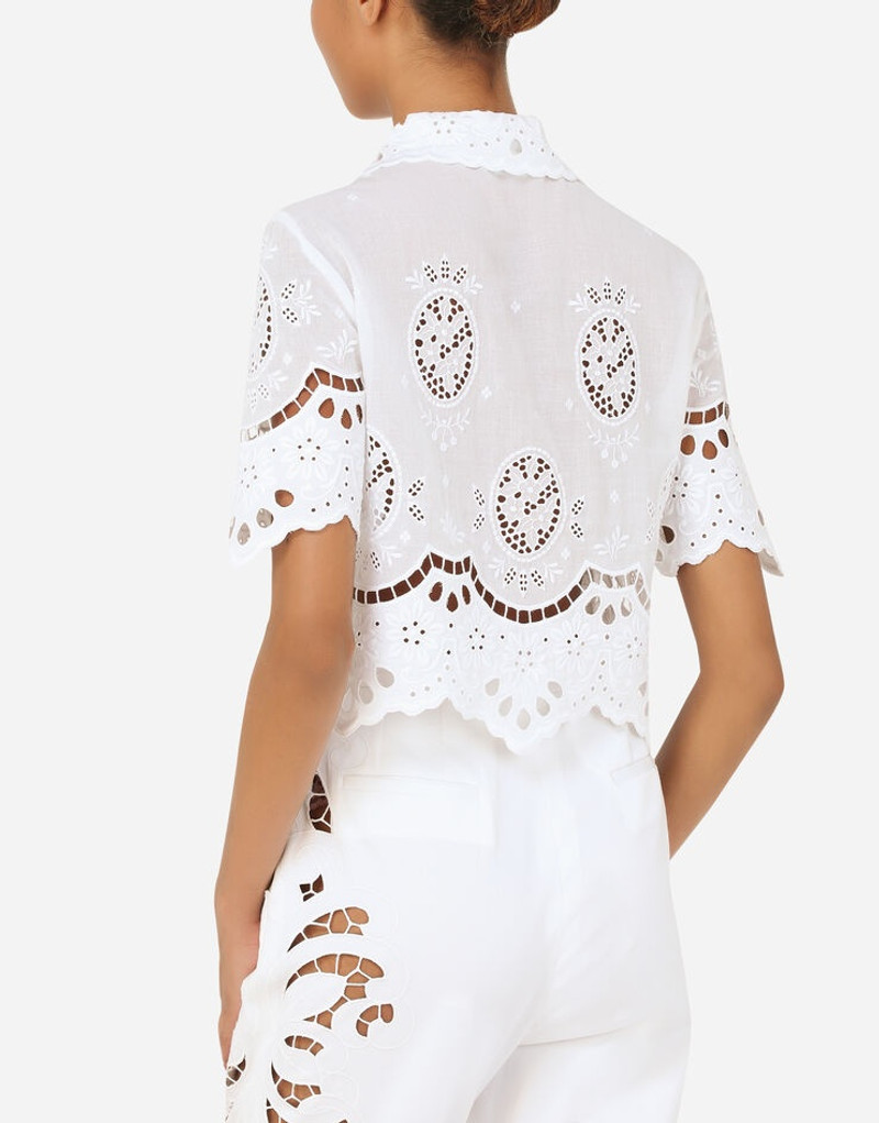 Gauze polo-shirt with embroidery 5
