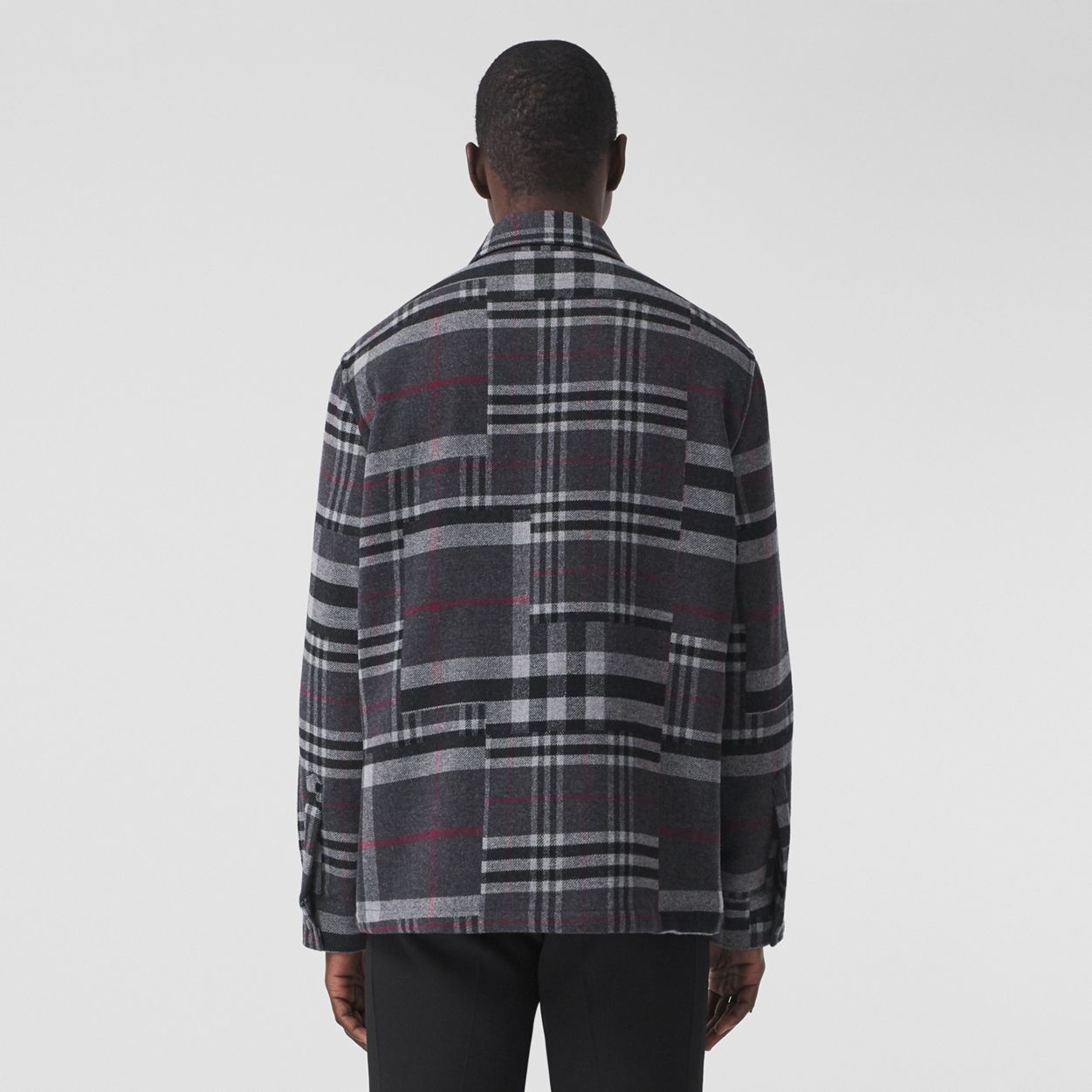 Patchwork Check Wool Overshirt - 4