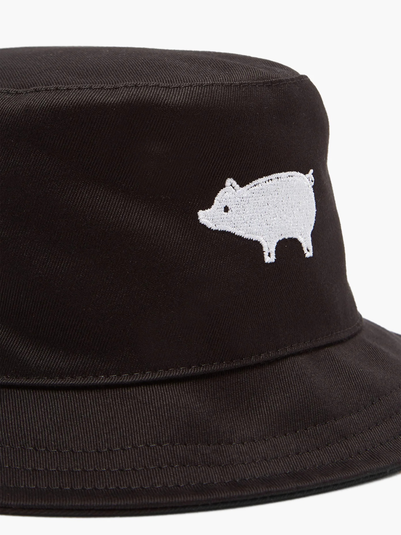 Pig-embroidered bucket hat - 3