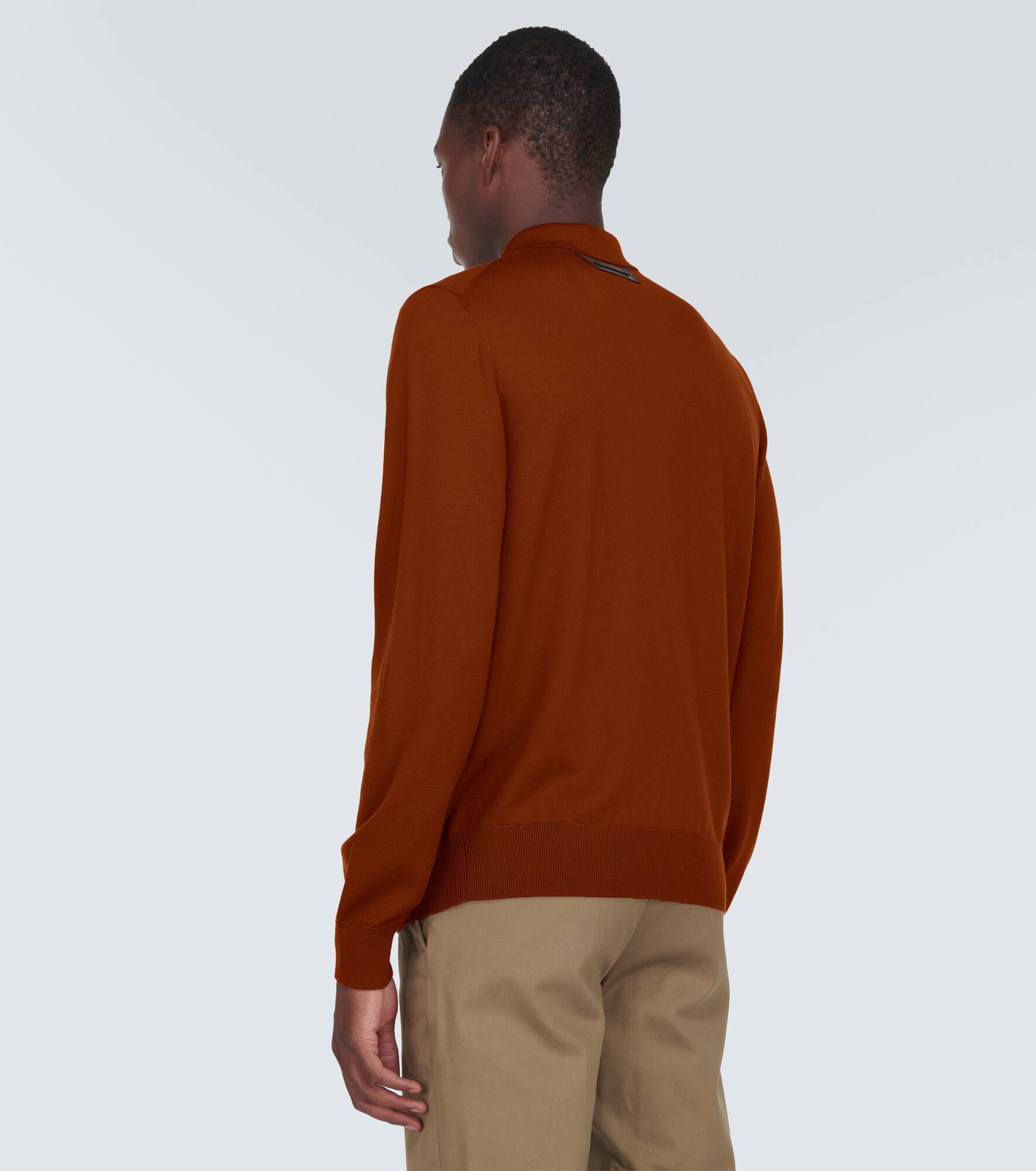 Leather-trimmed wool sweater - 4