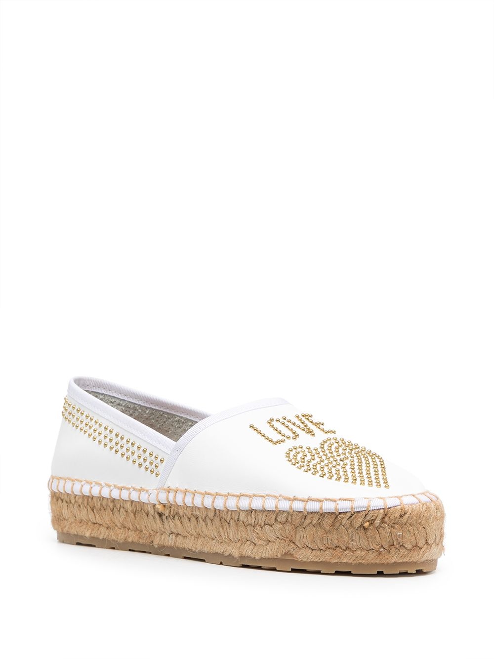 Stud embellished Love espadrilles - 2