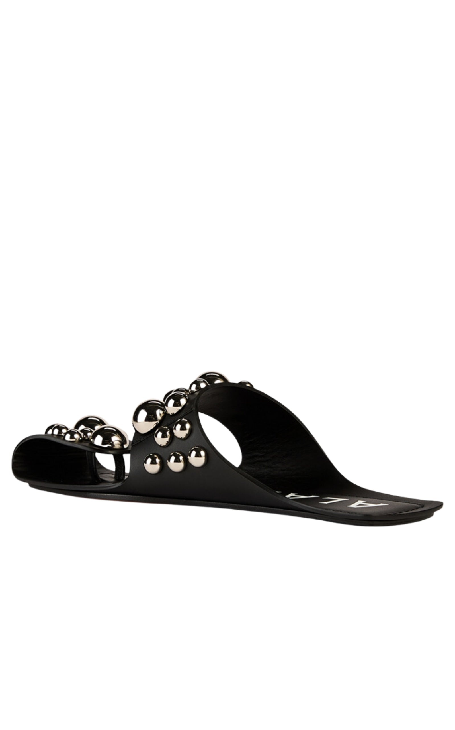 Folded Embellished Leather Sandals - 3