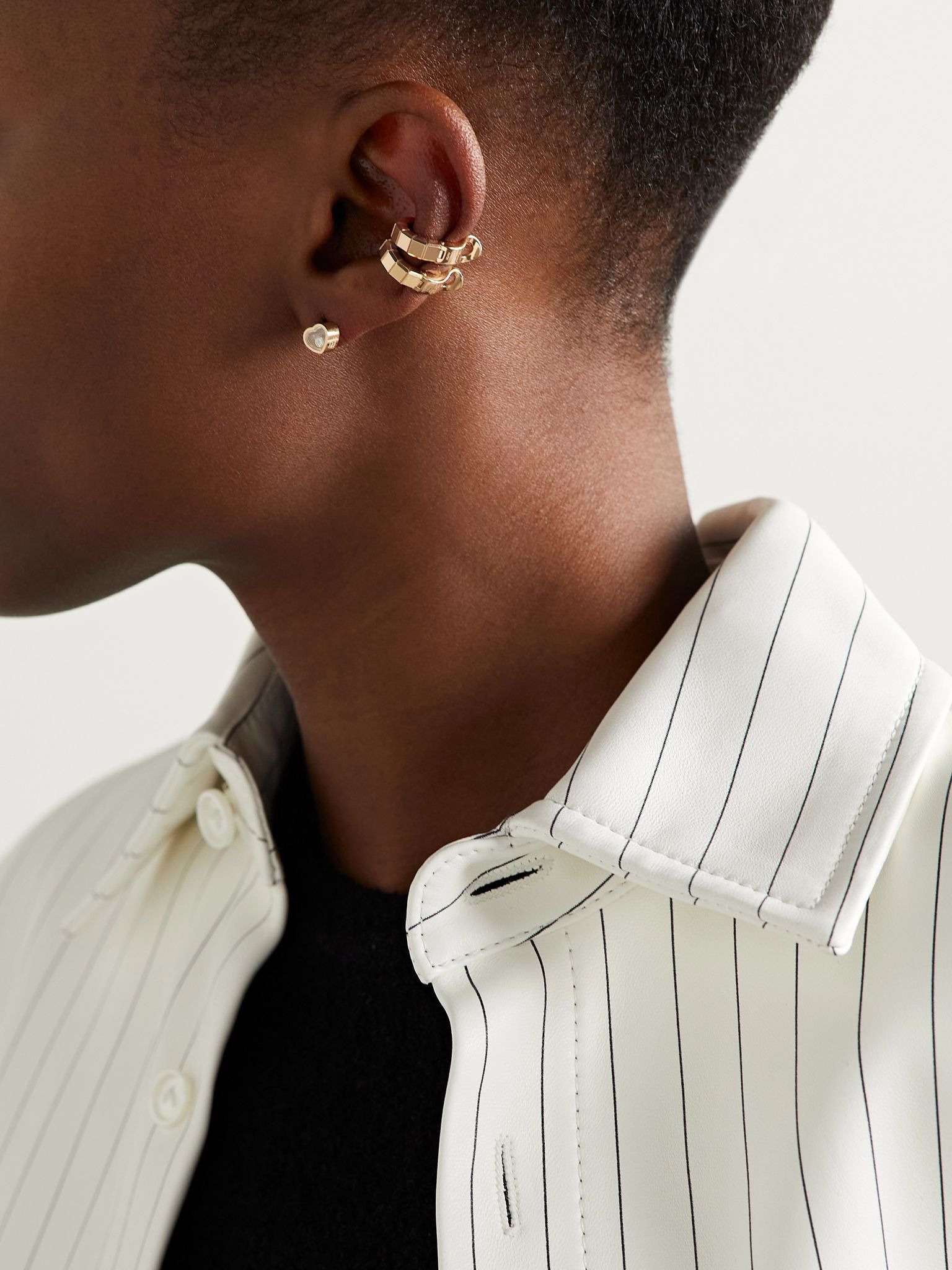 Ice Cube 18-karat gold single clip earring Gold - 4