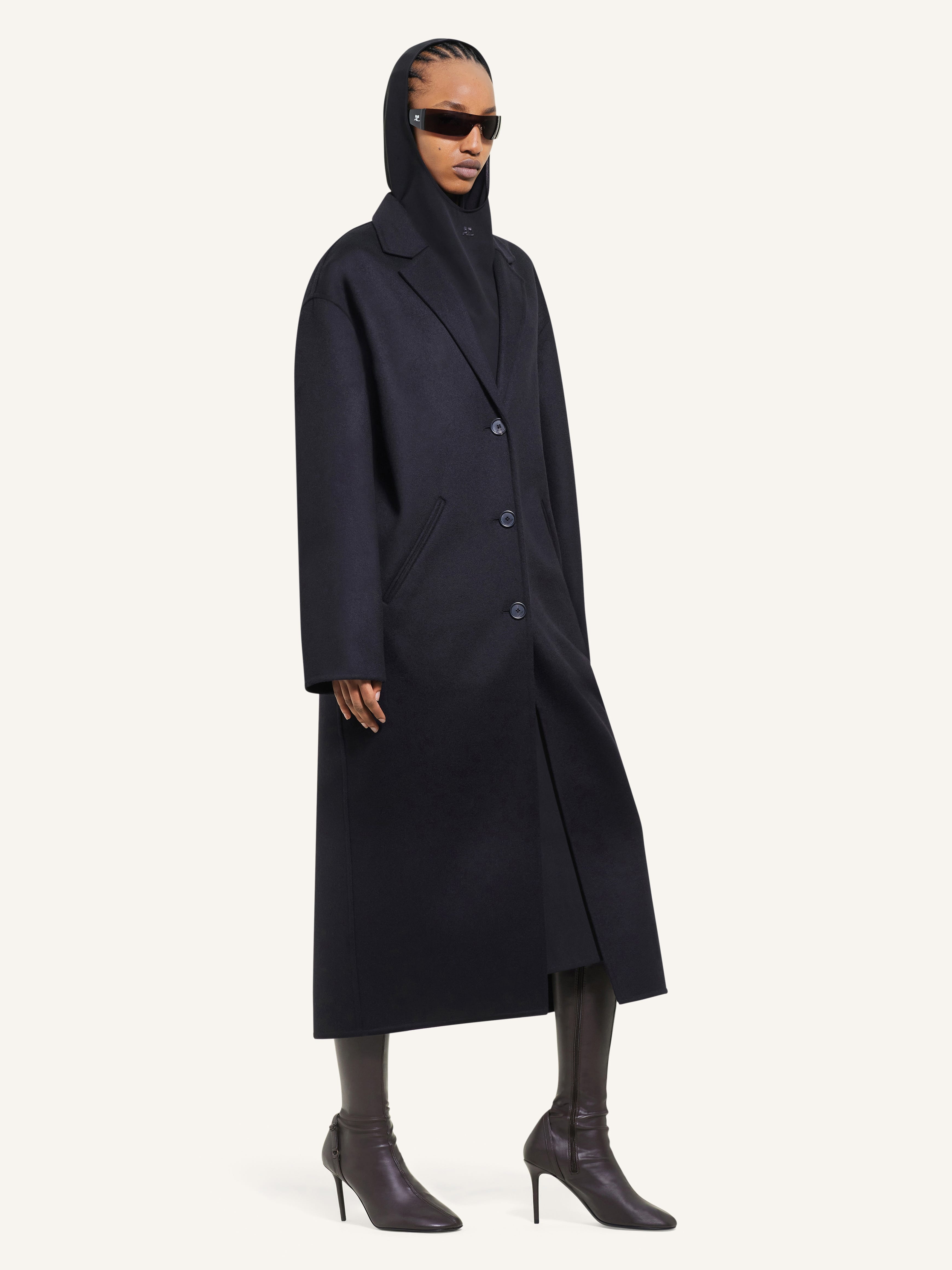 LONG DOUBLE FACE COCOON COAT - 3