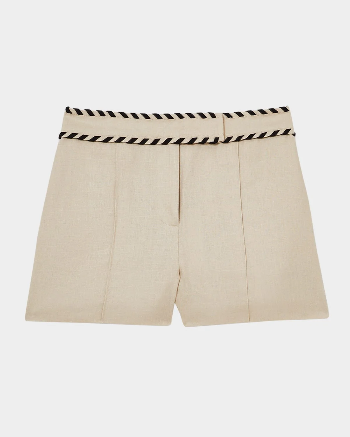Fawn Whipstitch Linen Shorts - 1