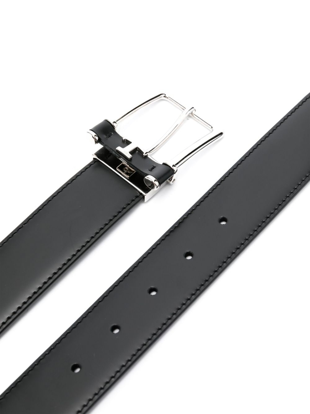 buckle-fastening leather belt - 2