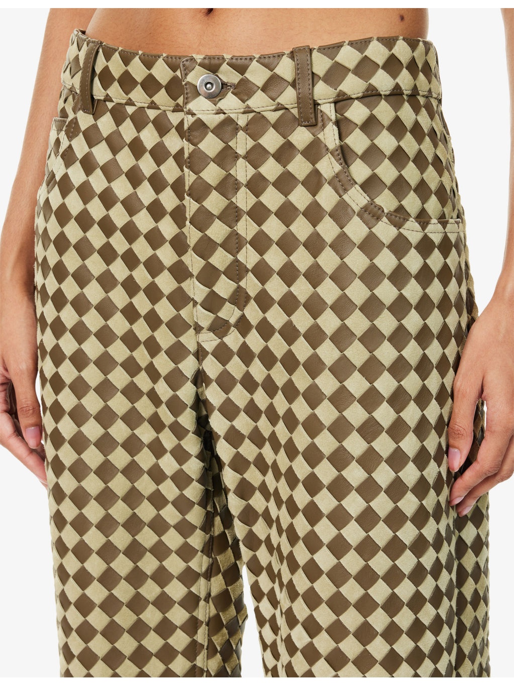 Intrecciato Straight-Leg Suede Trousers - 5