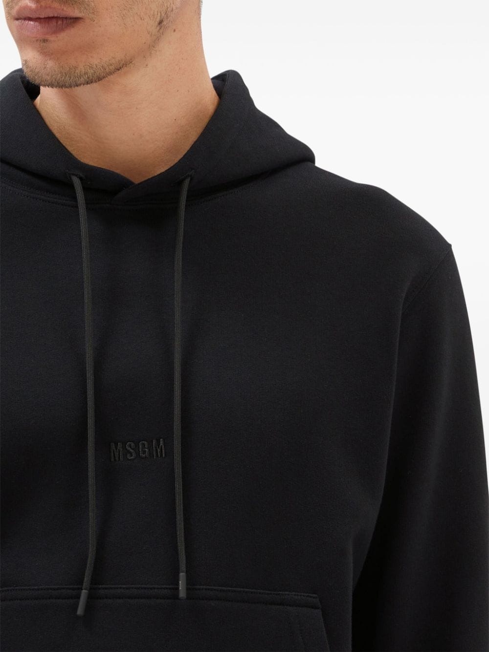 logo-embroidered cotton hoodie - 5