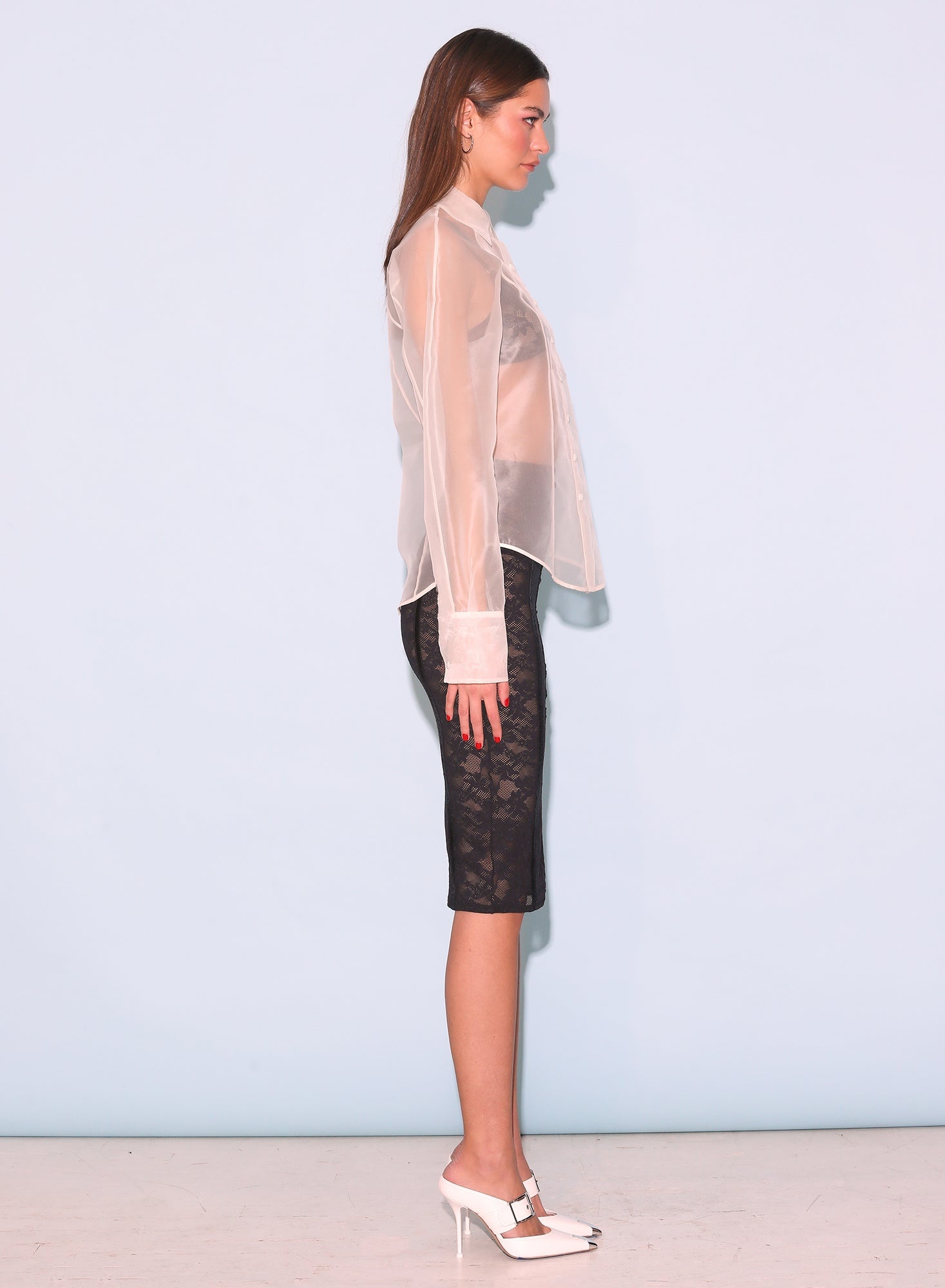Silk Organza Button Down - 7