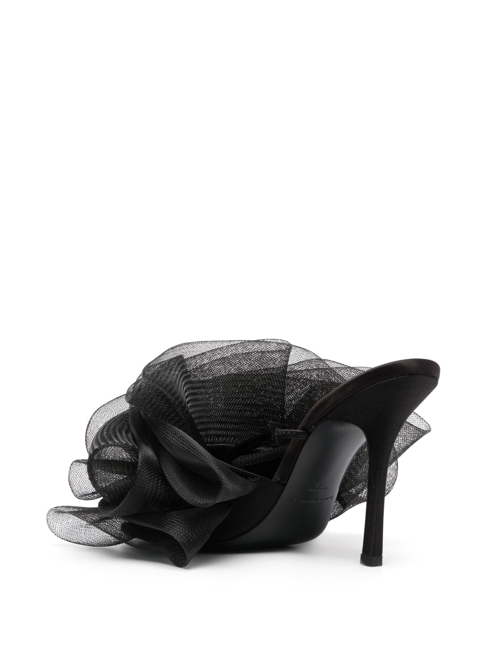 ruched tulle mules - 3