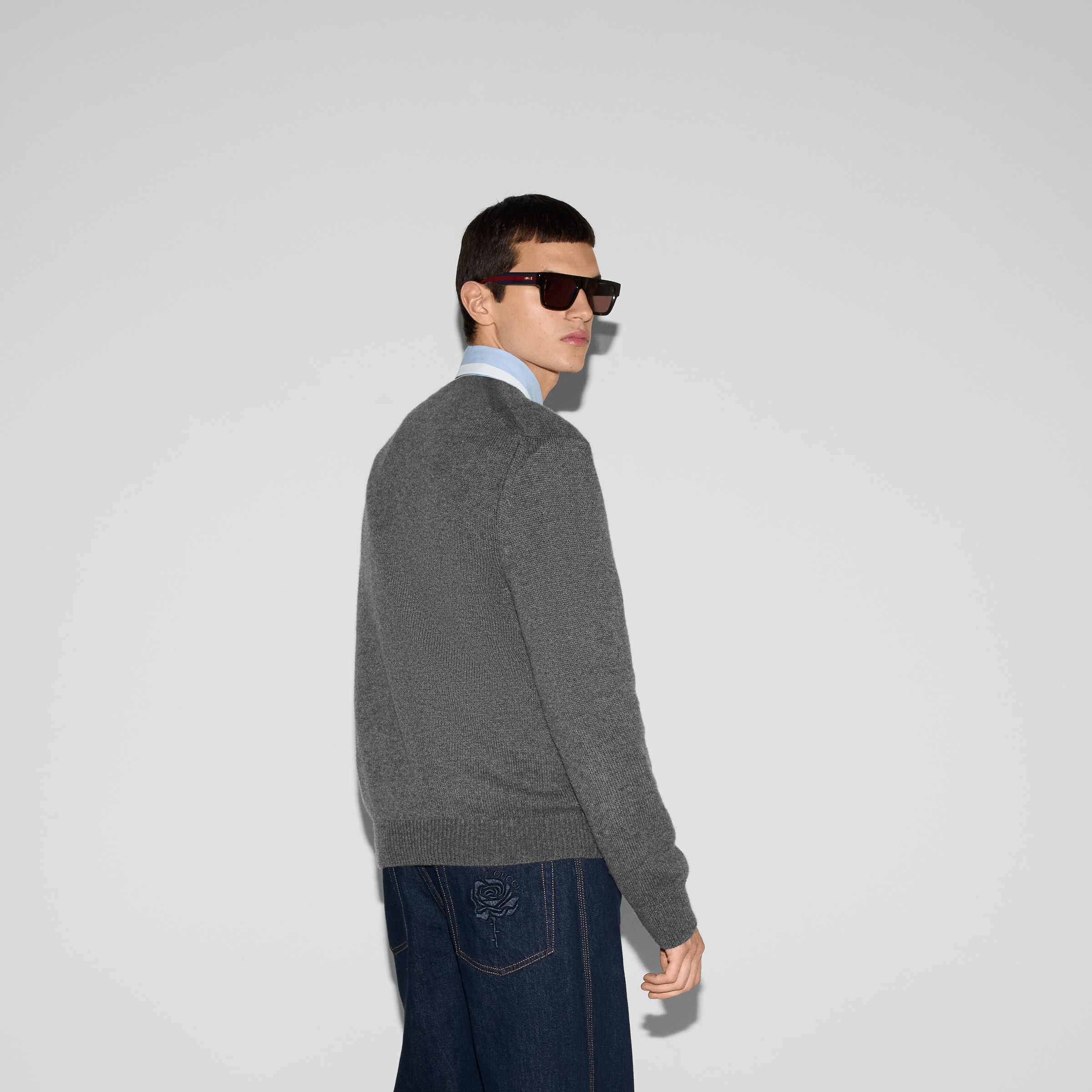 Embroidered wool cashmere sweater - 4