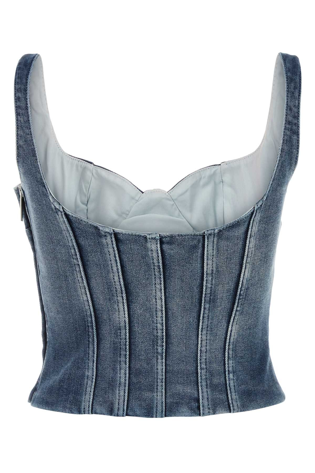 Off White Women Stretch Denim Bodice - 2