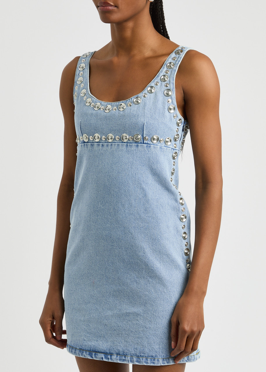 Coperni Studded Denim Mini Dress - 2