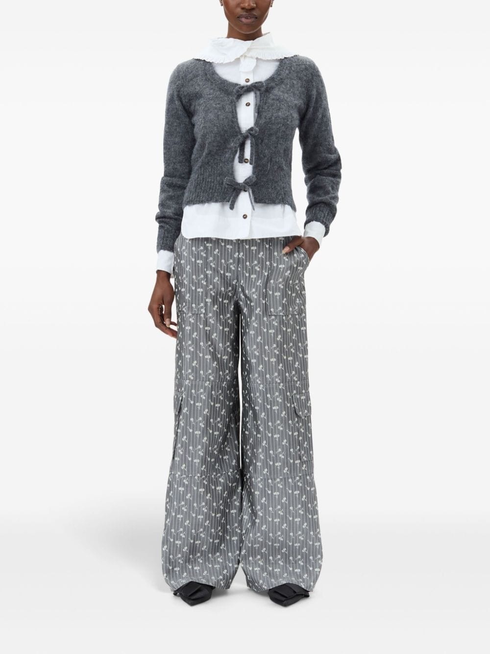 patterned-jacquard trousers - 2