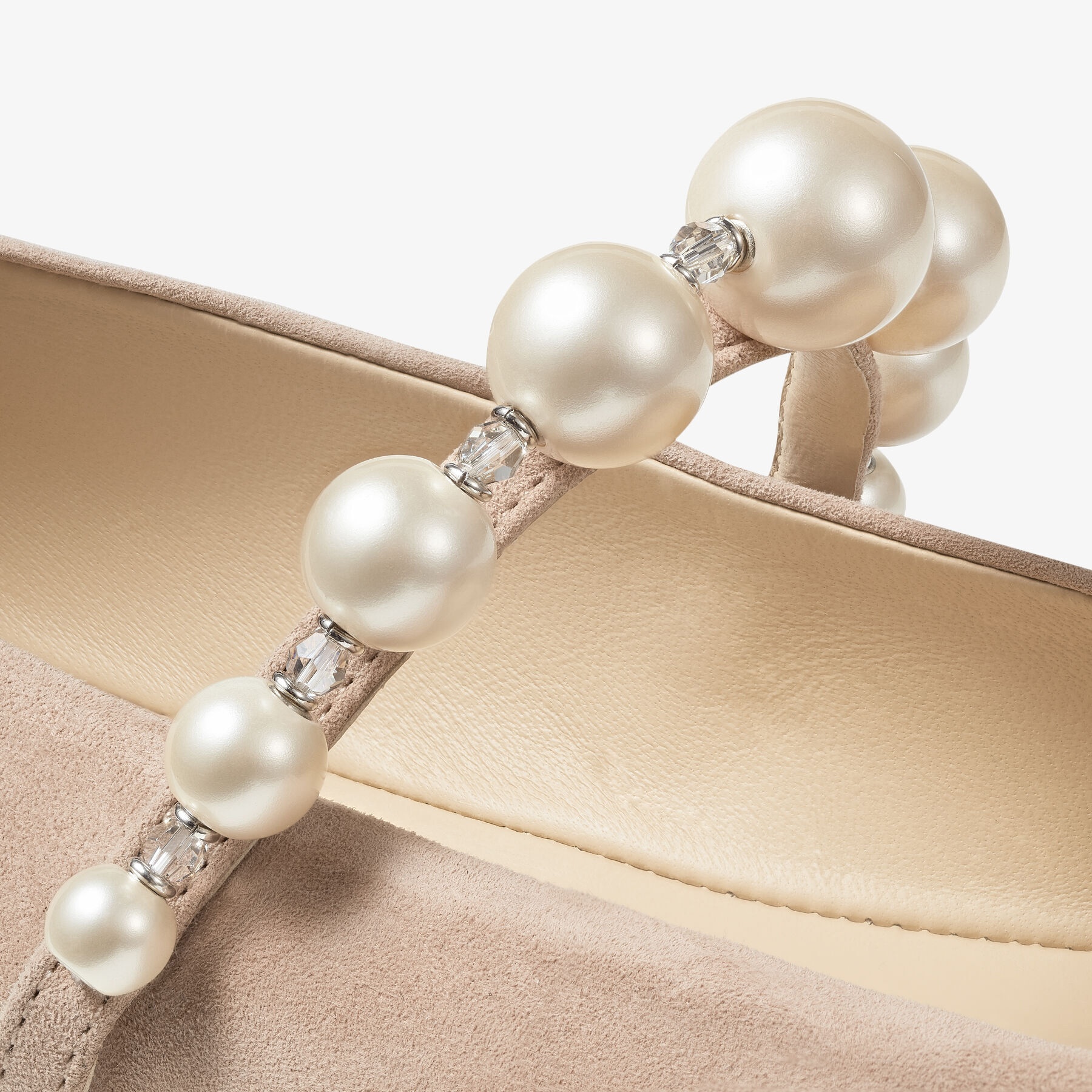 Ade Flat
Ballet Pink Suede Flats with Pearl Embellishment - 4