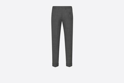 Dior Micro-Houndstooth Tailored Chino Pants with Cuffs outlook