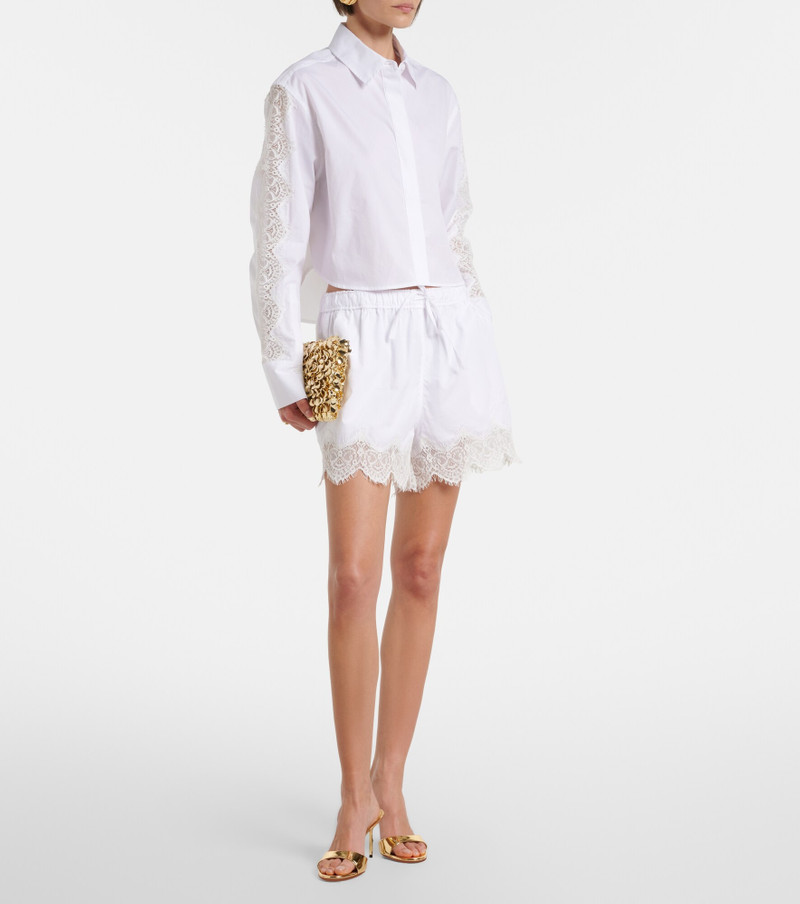 SIMKHAI Lace-trimmed cotton shorts outlook