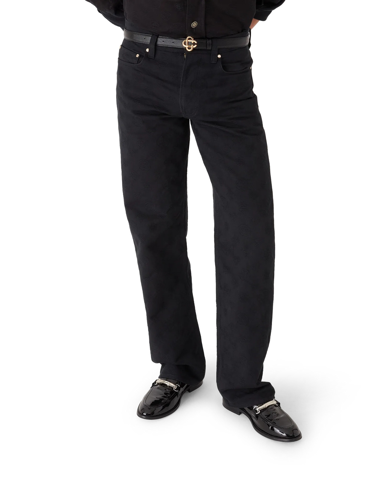 Denim Monogram Straight Leg Jeans | Casablanca Paris - 4