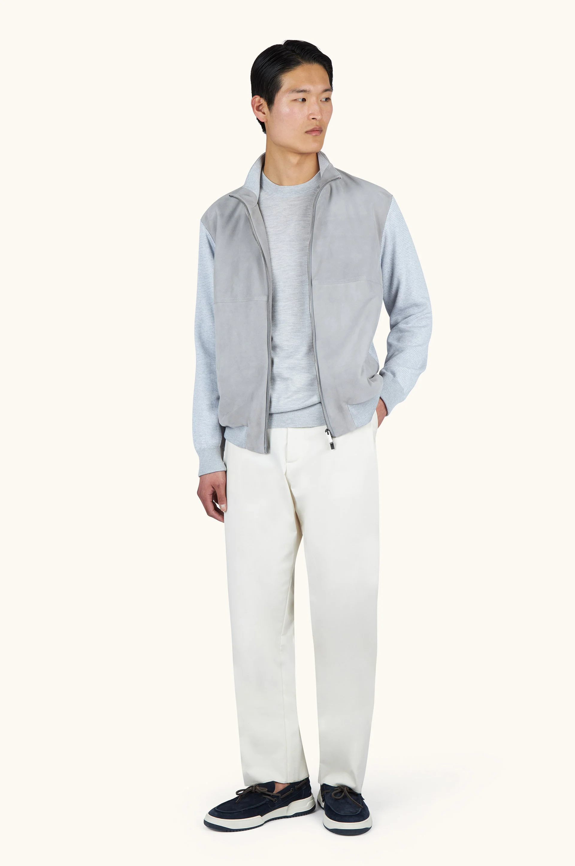 HYBRID KNIT IN SILK AND COTTON WITH AQUALEATHER® - 1