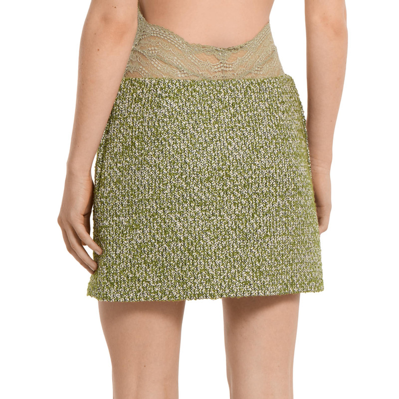 Wool cotton bouclé mini skirt 4