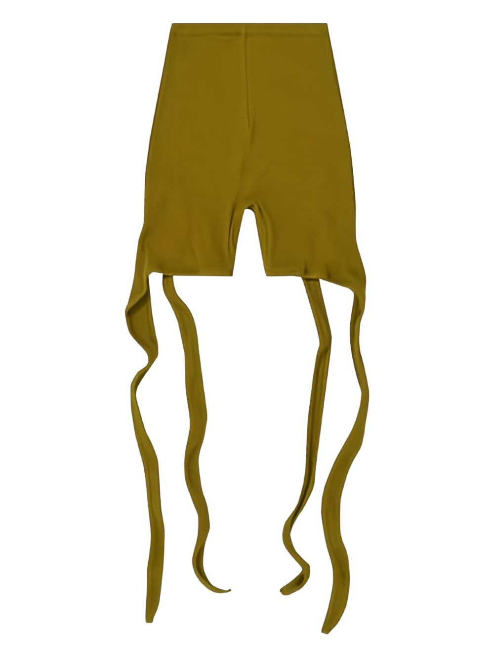 tie-detail ribbed shorts - 3