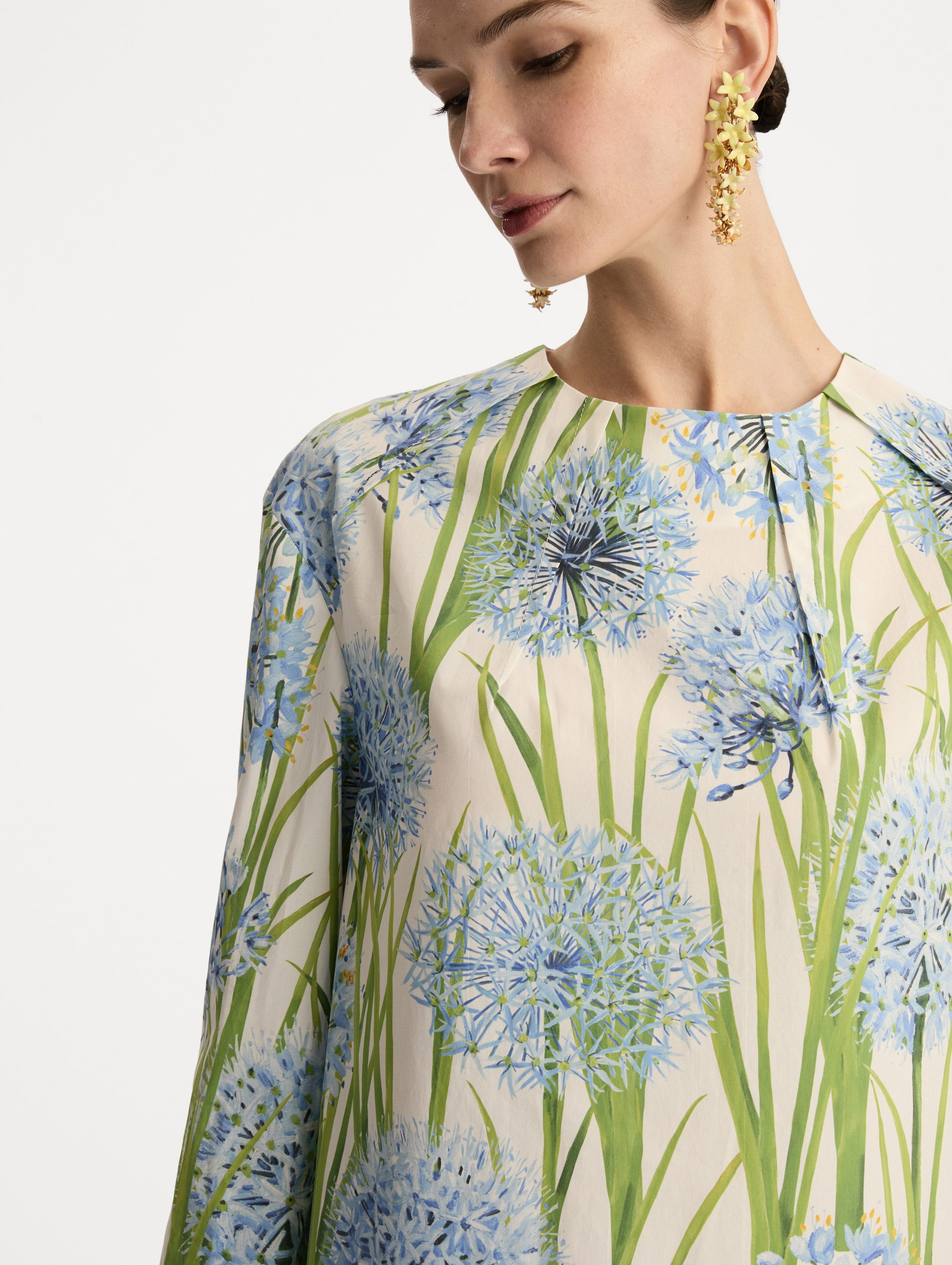 ALLIUM COTTON POPLIN LONG SLEEVE SHIFT DRESS - 5