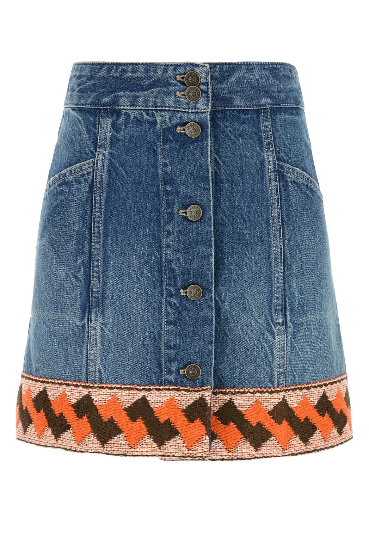 Valentino Garavani Women Denim Mini Skirt - 1