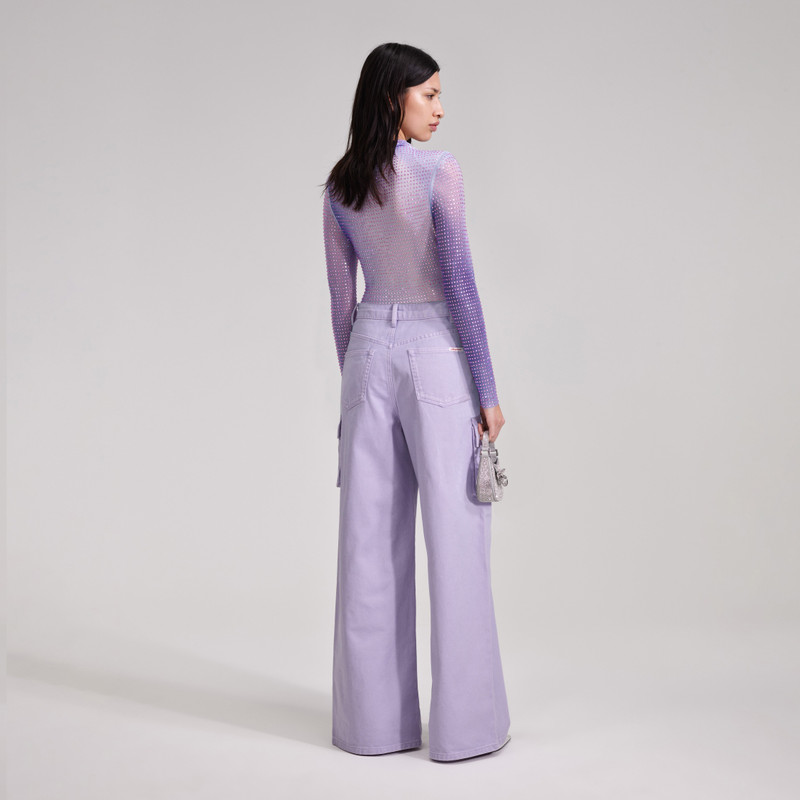 self-portrait Lilac Contour Print Top outlook