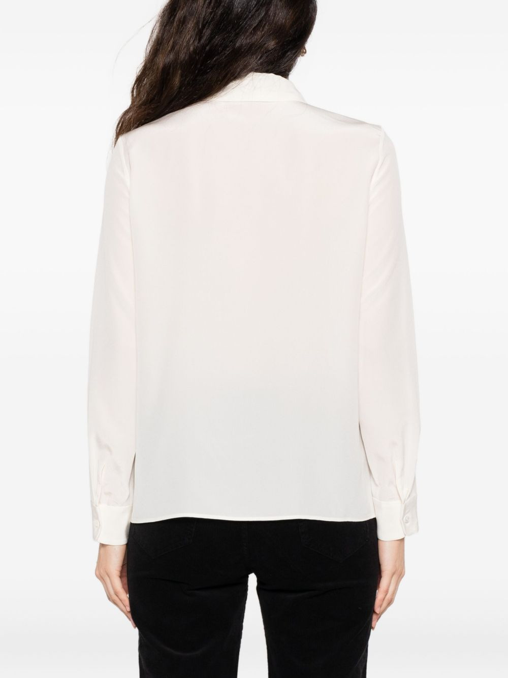 bow-detail silk blouse - 4