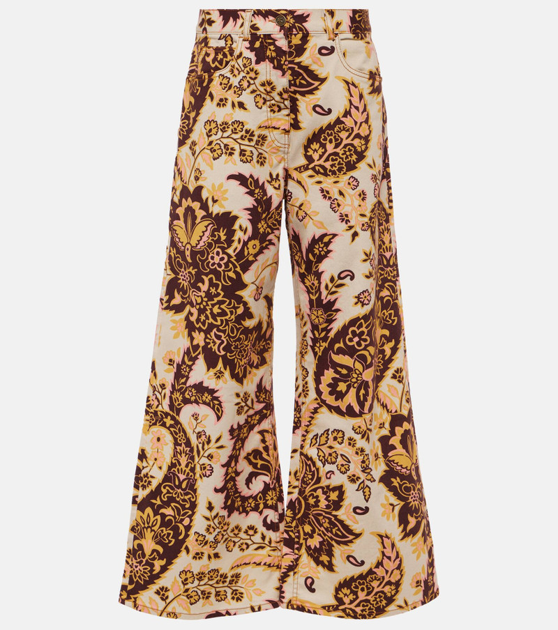 Floral high-rise wide-leg jeans 1