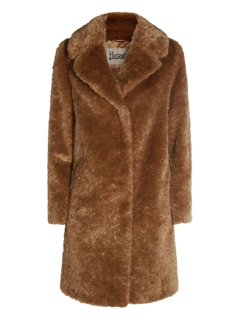 faux-fur 라펠 코트 - 1