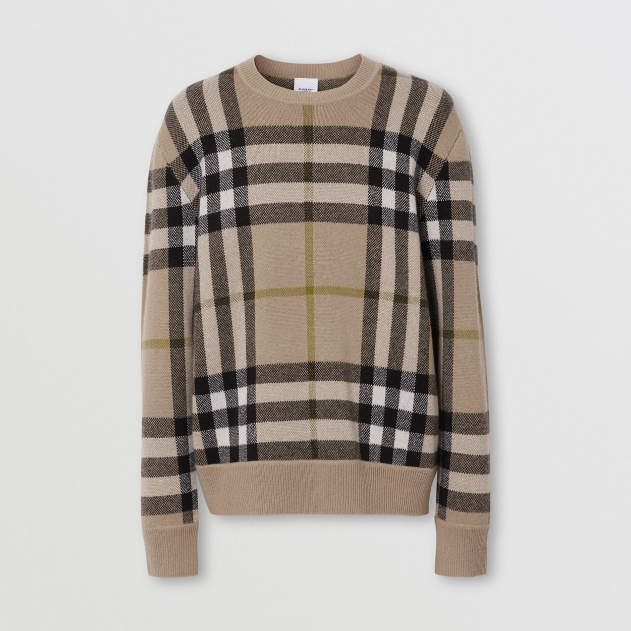 Check Cashmere Jacquard Sweater - 2