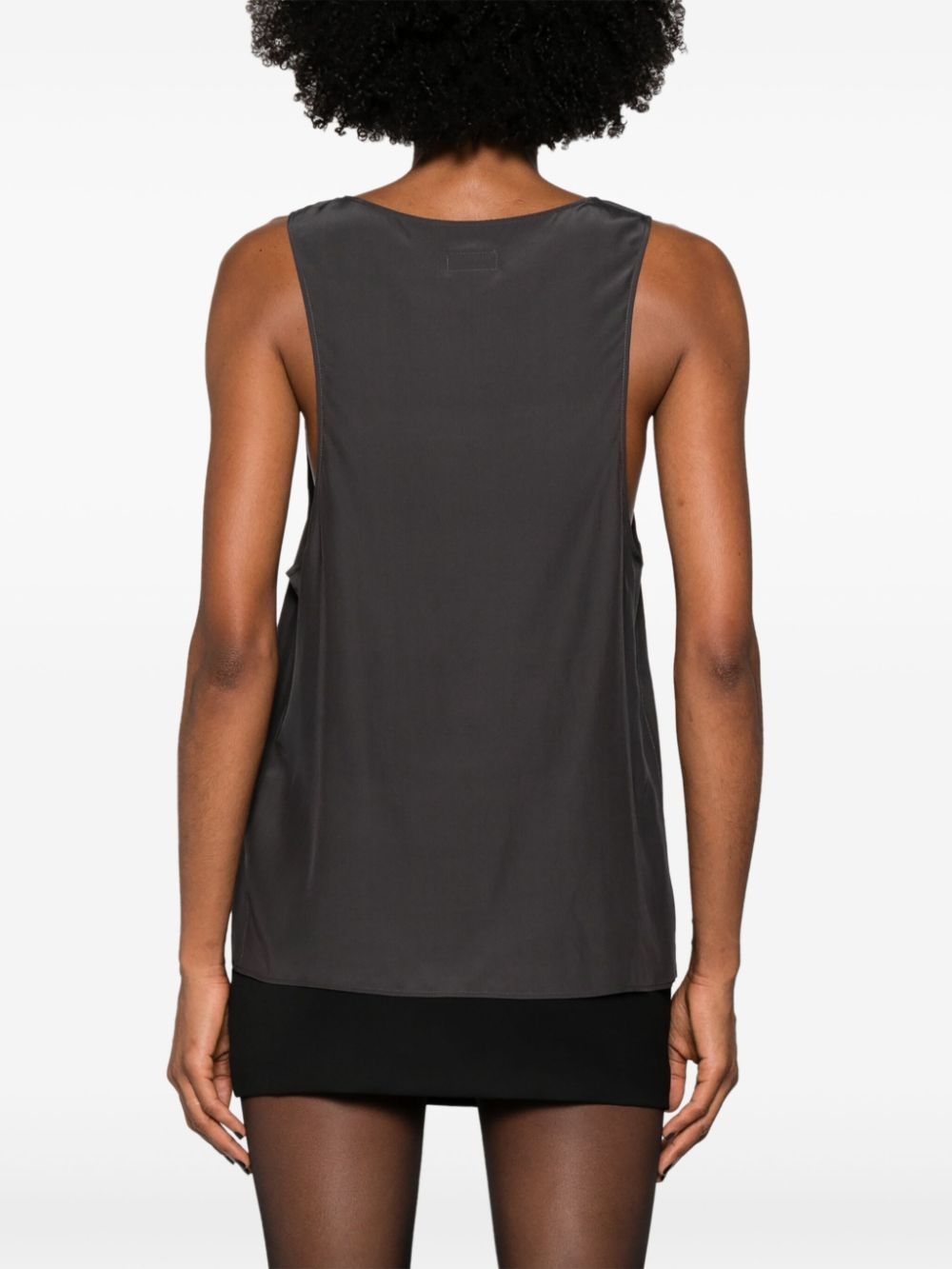 Henley-neck silk tank top - 4