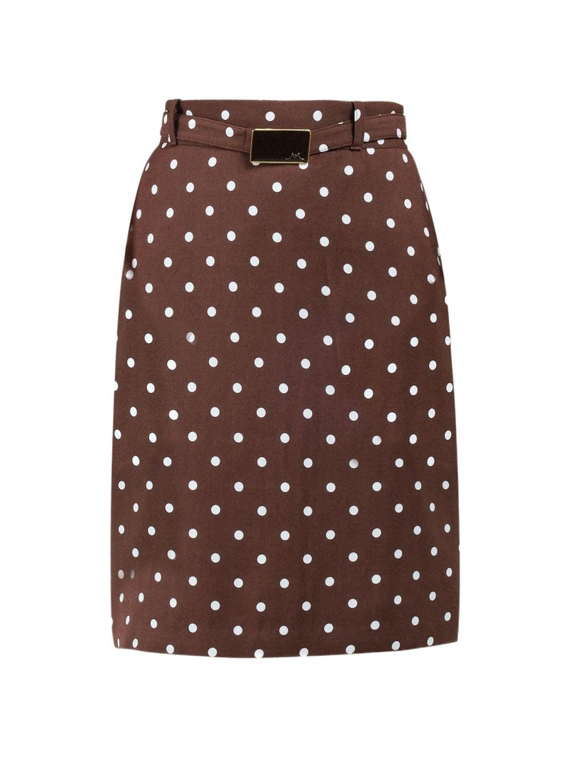 polka-dots belted midi skirt 1