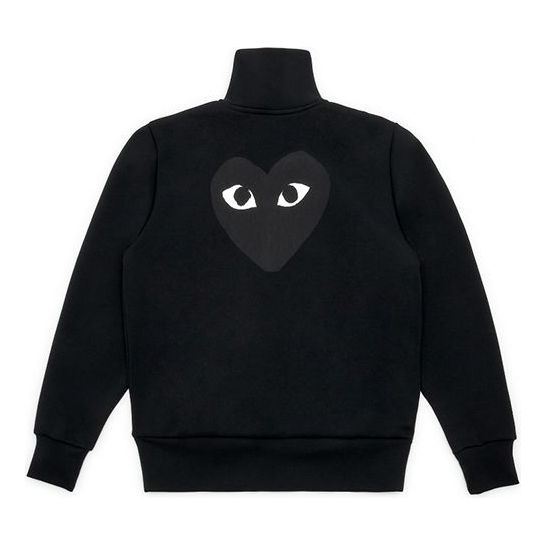 (WMNS) COMME des GARCONS PLAY Zip Sweatshirt With Big Black Heart 'Black' AZ-T255-051-1 - 2